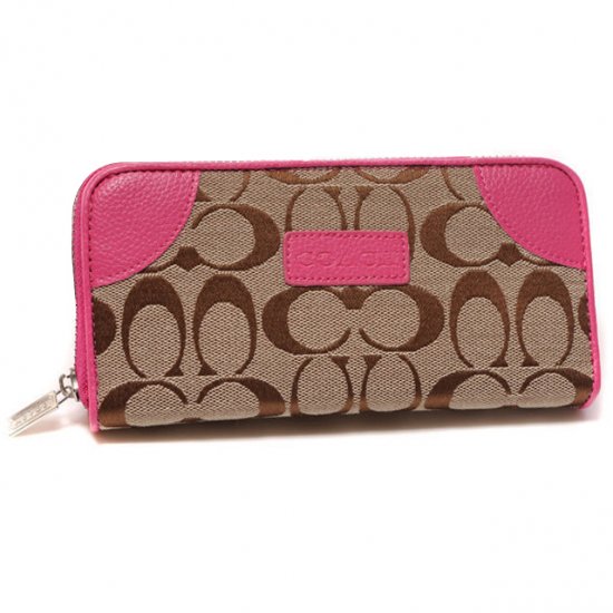 Coach Legacy Logo Signature Large Pink Wallets DTV Coach Legacy Logo Signature Large Pink Wallets DTV